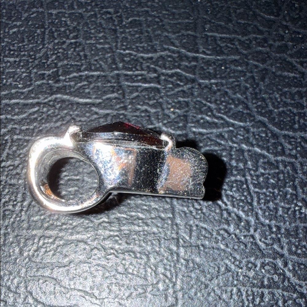 Silver and Black / Red Faceted Stone necklac elegant - Picture 4 of 10